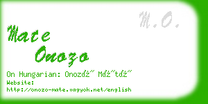 mate onozo business card